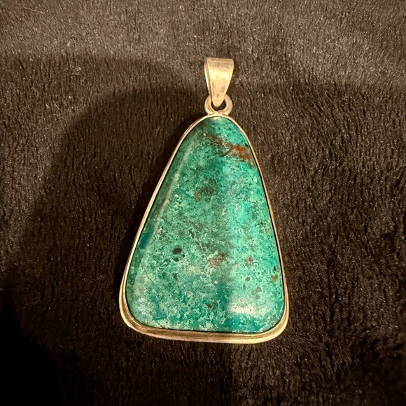 Large Turquoise Pendant with Sterling Silver - Picture 2 of 7